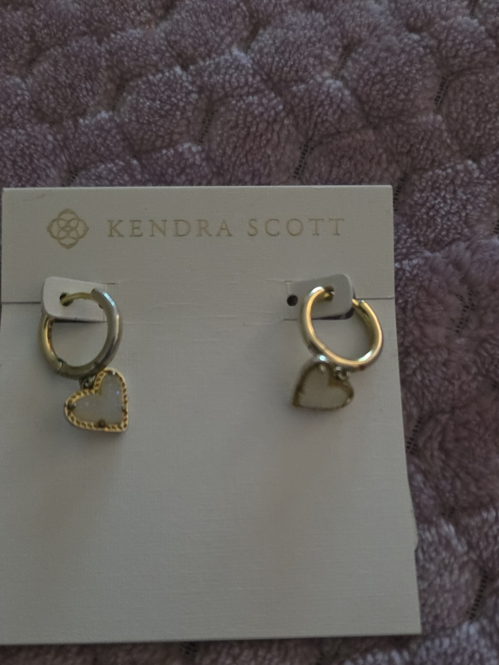 Kendra Scott Gold Heart Drop Hoop Earrings